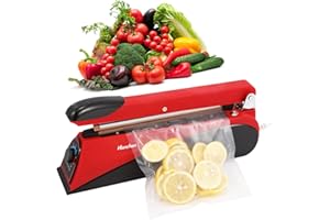 Hanchen Selladora Térmica de Bolsas 200mm Sellador de Impulso Doméstico y Comercial para Bolsas de Plástico Textil no Tejido Papel de Aluminio (200mm*5mm)