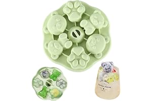 KAKET Form Niedliche Eiswürfelform mit auslaufsicherem abnehmbarem Deckel, Silikon-Eiswürfelformen machen 6 Eiswürfel Bärenform, leicht zu lösen und flexible Eiswürfelformen für Eis, Wasser, Getränke (Grün)