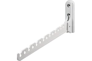 Gedotec Crochet Pliable | Longueur 330 mm | 1 Pièce crochet montage | Aluminium Revêtu Blanc Mat | Crochet à vêtements optimal pour salles de bains etc. - support mural | Portemanteau crochet mural