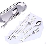 INDIAN STORE 24 Set di chiavi a brugola con cucchiai (set da 5, argento)
