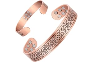 MagEnergy Kupfer Armband für Herren, Ultra-Stärke Magnetarmband mit 18 Stück Magneten， 99.9% Reines Kupfer, Verstellbares Schmuck-Geschenkbox(Kupfer-Keltischer Knoten)