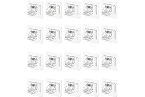 HERKINDNESS Halterung Gardinenstange, 20 Stück Transparent Vorhangstange Halterung, Selbstklebende Klemmträger Gardinenstange, Kleine Vorhangstangenhalter, für Küche und Bad
