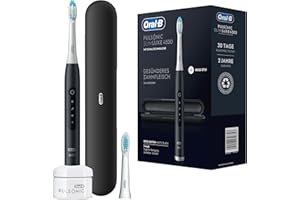 ‎ORAL-B Oral-B Pulsonic Slim Luxe 4500 Electric Sonic Toothbrush, 2 Replacement Brushes, 3 Cleaning Modes for Dental Care and Healthy Gums, Travel Case, Designed by Braun, Matte Black