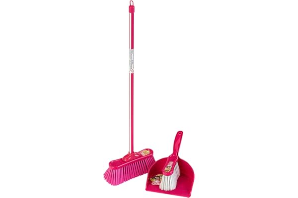 Theo Klein 6351 Barbie Classic Garniture "Classic" de balais I Balai pour enfants, balayette et pelle en look Barbie I Dimensions : 62 cm x 17 cm x 62 cm I Jouet pour enfants à partir de trois ans