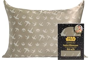 Kitsch x Star Wars Rebel Alliance Satin Pillowcase | Satin Pillowcase with Zipper, Better Than Silk Pillowcase | Frizz-Reducing Pillow Case for Hair & Skin Care, Cooling & Breathable - Standard