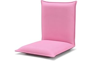 LIFEZEAL Silla de Suelo Plegable, sillón Lectura con Respaldo Ajustable de 6 Posiciones, Silla de Piso con Superficie de Malla, para Leer, meditación, Yoga (Rosa)