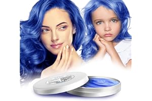 COLAYERIST Bleu Cire Colorante Cheveux Hommes et Femmes, Colorant Cheveux Non Permanent pour Enfants, Maquillage de Coloration Temporaire Cheveux Fêtes ou Cosplay