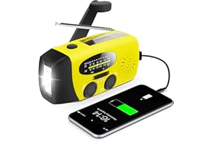 RIIMUHIR Upgraded Version RunningSnail Emergency Hand Crank Self Powered AM/FM NOAA Solar Weather Radio with LED Flashlight, Emergency Power Bank for iPhone/Smartphone (088Y)
