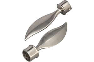 Victoria M. Gardinenstange Endstücke Endkappen Vorhangstange, Ø 16mm, Silber, 2er-Set, Endstück Flamme