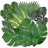 KINBOM 24 Stuks 15cm Kunstmatige Palmbladeren, Tropische Faux Bladeren