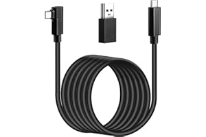 Kuject Cable Link 5m Compatible pour Oculus Quest 2, Câble de Casque de VR USB 3.0 de Type C vers C, Câble de Transfert de Données Haute Vitesse pour PC de Jeu et Chargeurs USB C