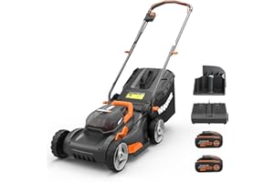 WORX WG743E Tosaerba a batteria 40 V – funzione di pacciamatura e batteria PowerShare – senza cavo – ideale per giardini fino a 500 m²