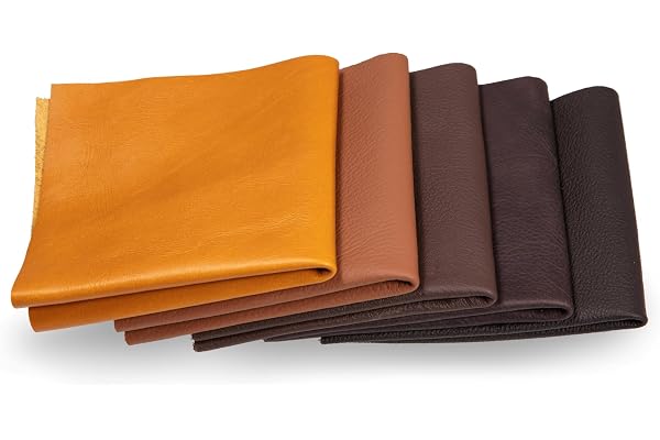 Morceaux de cuir – Faits de cuir variés dans différentes nuances de marron, découpe de cuir, pièces extra grandes, qualité supérieure, pour la couture, le travail du cuir, le bricolage, la revêtement
