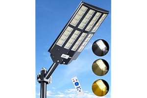 JAYNLT 5500W Farolas Solares Exterior Potente, 3000K/4000K/6500K Foco Solar Exterior, 400000LM Impermeables Luz Jardin Exterior Potente, Luz Solar Exterior con Sensor de Movimiento para Garaje, Patio