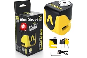 PHONE RIDE Bloc Disque Moto Alarme AUVRAY | Antivol Moto Haute Sécurité avec Alarme 120dB | Bloque Roue Moto pour Une Meilleure Protection Contre Le Vol