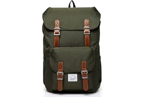 VASCHY Zaino Uomo, Zaino Università Vintage Zaino Donna Zaino Scuola Superiore Zaino da Viaggio Casual Zaino Porta PC 15.6 Pollici Zaino Mare Zainetto Uomo Pelle Trekking Campeggio Regalo di Natale