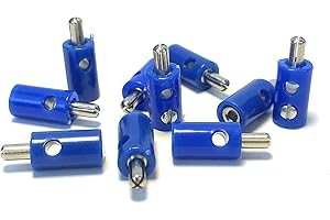 BELI BECO BELI-BECO Lot de 10 fiches banane miniatures 61/7 avec tige Ø 2,6 mm Bleu