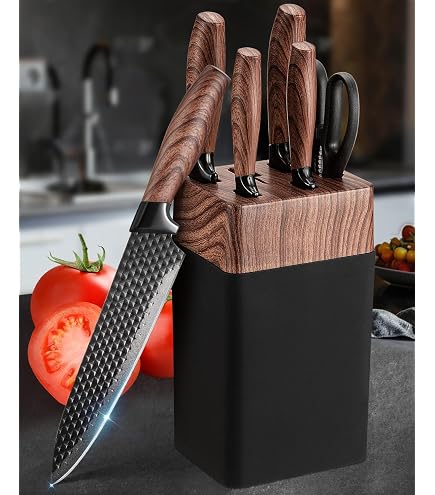 Swiss Line Set Coltelli Da Cucina 5+1 Pezzi Con Lama Rivestita In Ceramica, Impugnatura Antiscivolo, Regalo