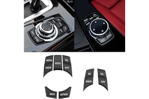 JARONX Jaroxn Compatible with BMW iDrive Button Replacment Multimedia iDrive Control Button for 1' F20/2' F22/3' F30 F31/4' F32 F33/5' F10/7' F01/X1 F48/X3 F25/X4 F26/X5 F15/X6 F15, 7PCS iDrive Buttons Set