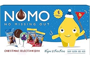 PVL TRADE NOMO Christmas Selection Box - Vegan Chocolate - Dairy Free - Gluten Free - Egg Free - Nuts Free - Plant-Powered