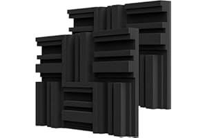 BXI Lot de 12 panneaux acoustiques en mousse épaisse avec motif de diffusion, diffuseur en mousse haute densité, insonorisant, pour studio d'enregistrement, bureau à domicile, 30 x 30 x 7,8 cm