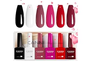 CANNI Smalto Semipermanente per Unghie 6 Colori Gel Nail Polish Soak Off UV LED per la manicure e la progettazione delle unghie 9ml C2301