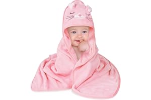 Aolso Accappatoio Neonato, 80x80cm Asciugamani Con Cappuccio Per Bambini, Accappatoio Neonato con Cappuccio Extra Morbido e Super Assorbente per Neonati e Bambini 0-3 Anni-Gattino