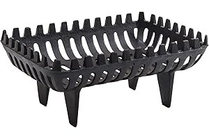 Fire Vida Log Basket Grate Storage Fireside Wood Black Heavy Cast Iron