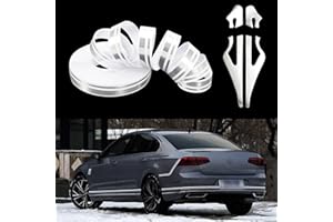 TOMALL 9,8 m Pegatinas de rayas de para capó de coche carreras deportes cinta de rayas para parachoques de coche decoración modificada universal(cromo plateado)