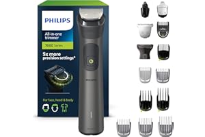 Philips Recortadora de Barba Serie 7000, Máquina Cortar Pelo, Cortapelos Hombre, Kit 15 en 1 Para Cara, Pelo, Orejas, Nariz y Cuerpo,120min de uso, En Seco y Húmedo, Recargable, Funda, MG7950/15