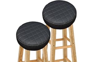 HKJGNH Wasserdicht Barhocker-Bezug Rund mit 5CM Schaumstoff Gepolstert Kissen, 4/2 Stück PU-Leder Hocker Hussen für Barhocker Stuhlhussen Sitzkissen Bürostuhl Hocker Abdeckung Sitzkissenbezug(#1,30*5(2PCS))