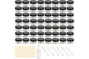 SGEHAI 70 pezzi 5 ML contenitori cosmetici vuoti +6 pezzi di raschietto + 1 pezzo di flacone spray + 80 pezzi di adesivi,vasetti plastica