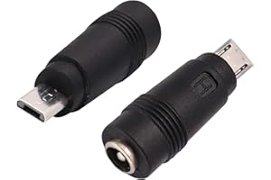 AAOTOKK Micro DC Netzteil DC5,5 x 2,1 mm an Micro USB 5 V DC Netzteil Ladekabelanschluss für Mobiltelefon, Tablet, MP3 und Micro USB Gerät. (2-Stücke-Micro)