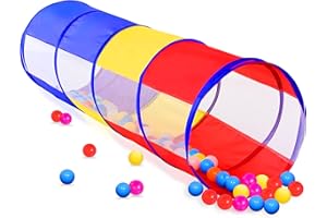 YORFULL Tunel de Juego Infantil, Tienda Campaña Infantil de 1, 2 y 3 Años, Tunel de Juegos Multifuncional para Niños en Interior y Exterior, Túnel Infantil Plegable y Ligero