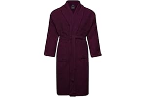 Adore Home Mens and Ladies 100% Cotton Terry Toweling Shawl Collar Red Bathrobe Dressing Gown Bath Robe