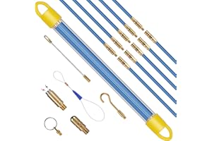 EFUTURETIME 10 x Guia Pasacables Profesional 33cm (Ø 4mm) Aguja Flexible de Fibra de Vidrio, Guia Cable Puller con Accesorios