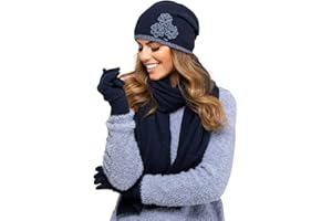 Kamea Damen Winterset Valencia, 2 tlg, Mütze mit passendem XXL Schal, Geschenk für Frauen