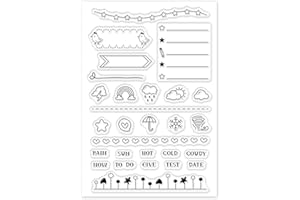 GLOBLELAND Diario Meteo Journal Timbri Trasparenti Sigillo per Timbri Journaling in Silicone Trasparente per la Creazione di Biglietti e Decorazioni per Scrapbooking