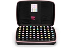 FITNATE Bolsa de Almacenamiento de Aceites Esenciales para Aceites Esenciales de 5 ml, 10 ml, 15 ml, 70 Botellas, Maletin Aceites Esenciales, Estuche de Viaje de Aceites Esenciales, Resistente, Rosa