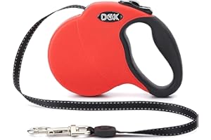 DDOXX Guinzaglio per Cani Allungabile | Colori e Misure Diverse | per Cani Piccoli e Grandi | Accessori Cane Guinzaglio a Bretella Retraibile | Guinzaglio per Gatti e Cani | XS, 3m, Fino a 8 kg, Rosso