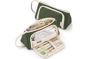 ONCCI Astuccio portapenne, per ragazze e ragazze, 3 scomparti, per scuola e ufficio