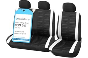 upgrade4cars Housses de Siège de Camion Avant Universelle Noir Blanc | Housse de Sieges Auto Universel pour Conducteur et Passager | Accessoires Interieur Gadget