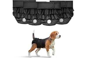 ZEPPHI Couche pour Chien Femelle Lavable, Culotte Chiennes Chaleurs Réutilisables Très Absorbantes (Lot de 4) Incontinence Périodes Physiologiques, sous-vêtements Hygiéniques, Noir (M)