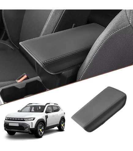 LFOTPP Compatibel met Dacia Duster 3 2024 2025 Middenarmsteun Afdekking, Dacia Duster III vanaf 2024 Armleuning Bezettingen Kussen PU-Leder Armleuning Middenconsole Bescherming Kastdeksel (Zwart