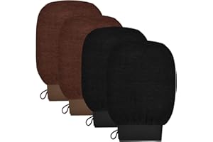 Cozlly Peelinghandschuh, 4 Stück Tief Körper Bad Mitt Dusche schrubben Handschuhe für Männer Frauen Entfernt Abgestorbene Haut Massage Schrub Spa