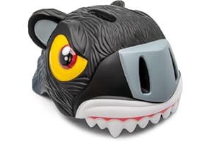 Crazy Safety Casque de vélo pour enfants | Casque enfants 2-7 ans pour vélo, skateboard, cyclisme, vélo de course, trottinette, rollers | Casque 3D animalier léger et ajustable 49-55 cm (Tigre Orange)