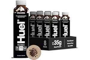 Huel Black Edition Ready-to-drink, 8 x 500ml Bottles, Protein Shakes, Chocolate Flavour, High Protein Drink, 35g Protein Per Bottle, Rich in Vitamin D, Fatty Acids, Calcium, Ready Meals