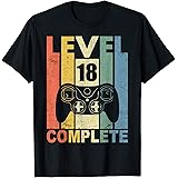18 Anni Compleanno Maschio Ragazza Uomo Regalo Level 18 Maglietta