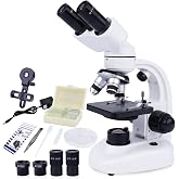 Binocular Microscope for Kids and Adults - Junior Microscope Set 40x-1000x | Junior Microscope Kit, 40x-1000x, LED Illuminati