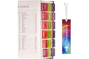 Morjor Bibel-Tabs für Damen und Herren Regenbogen-Design, 75 groß gedruckte Bibel-Tabs & 1 Lesezeichen, laminierte Register-Tabs für Studienbibeln, einfache Navigation, gut lesbare Serifenschrift